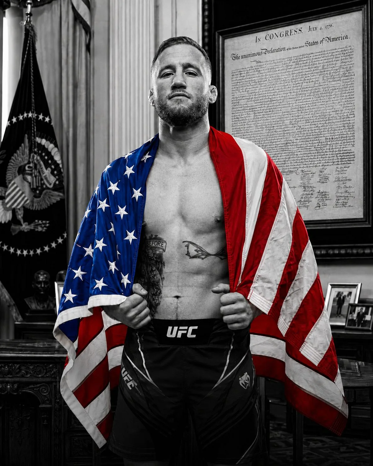 Justin Gaethje in the Oval Office