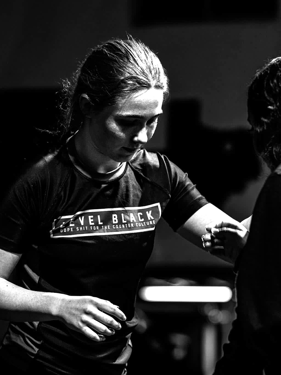 Female athlete focused before competition